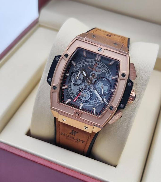 Genève Originale Pour Homme - Bracelet en Cuir Marron et Argent DIA00169